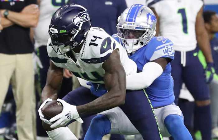 DK Metcalf went off against the Lions in last year's 48-45 win at Detroit, going for 149 yards and averaging more than 20 yards per reception.